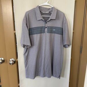Travis Mathew Men's XXL Grey‎ Short Sleeve Golf Polo Shirt